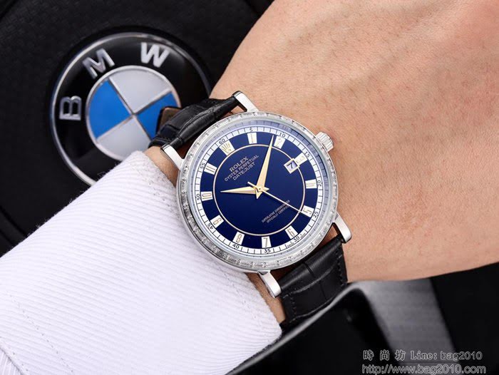 ROLEX勞力士 實物拍攝 進口8215全自動機械機芯 進口真牛皮錶帶 男士腕表  wssb5131